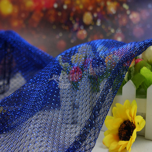 ロイヤルブルーの菱形模様のキラキラ光るルレックスニットフィッシュネット装飾グリッターメッシュ生地、格安卸売価格 - Product Image 3