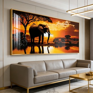 Pintura de Porcelana Cristalina con Diseño de Elefante Dorado y Paisaje, Impresión HD, Decoración para el Hogar, Arte de Pared para Sala de Estar, Venta al Por Mayor - Product Image 6