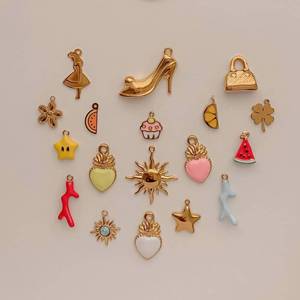 Américain en <span class=keywords><strong>acier</strong></span> <span class=keywords><strong>inoxydable</strong></span> mode casual fille sac fruit lovely sun DIY pendentif four placage sous vide 18K pendentifs - Product Image 5