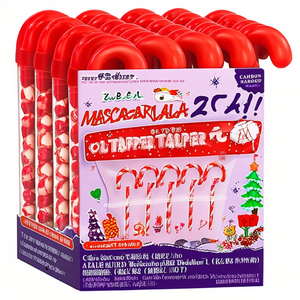 Toy Red PET Clear <b>Candy</b> <b>Cane</b> Tubes with Red Topper for Lollipops and <b>Christmas</b> Decorations - Product Image 2
