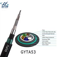 Cable de Fibra Óptica para Entierro Directo OUFU GYTA53, Doble Revestimiento de PE, Impermeable, Cable de Comunicación Subterráneo