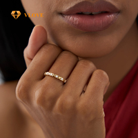 Fabricant de bijoux VLOVE Gravure personnalisée Bande d'éternité empilable Bague de mariage en diamant 14K X O Design
