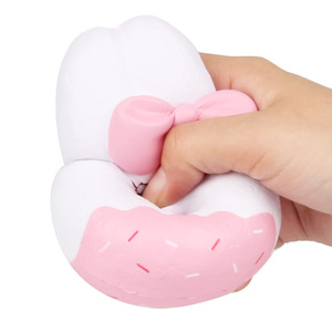 Cute Rabbit Donut Shape <b>Squishy</b> Toy EVA Slow Rising Fidget Stress Relief Gift For Kids 5 To 7 Years Unisex - Product Image 1