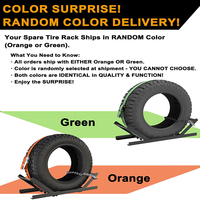 Support de roue de secours robuste et polyvalent JH-Mech, adaptable à la plupart des tailles de pneus, en acier carbone noir brillant.