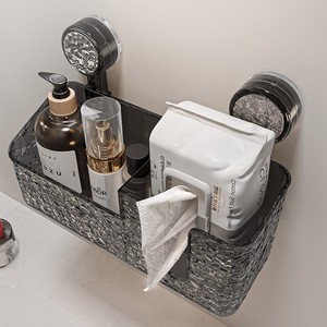 Suction Cup Wall Mounted <b>Storage</b> <b>Rack</b> Rectangle Polished Punch Free Bathroom Cosmetic Organizer - Product Image 3
