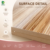 Panneau MDF mélaminé Jinbase 18 mm, motif marbre crème caramel, E0, 1220x2440 mm, panneau de fibres à densité moyenne stratifié mélamine pour