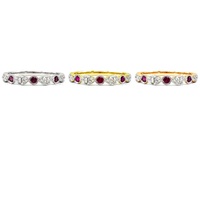 Cincin Tipis Emas Putih 18K Klasik Nan Indah Bersertifikat IGI Untuk Pesta Pernikahan, Berlian Potongan Brilian Dengan Setting Prong, Ruby, Wanita
