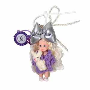 Porte-clés poupée JS <span class=keywords><strong>Extra</strong></span> Minis 4,5 pouces, poupée blonde avec cordon en strass, joli porte-clés et accessoires pour sac pour femme - Product Image 6
