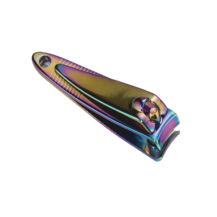 Titanium Rainbow Nail Clipper Wholesale Custom Logo Small Portable Metal Nail Cutter Clipper