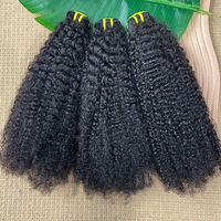Extensions bouclées GDY Weft, cheveux humains indiens naturels bruts, provenant d'un seul donneur, lots de cheveux crépus bouclés 4C