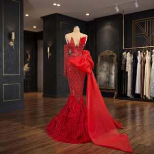 Sophisticated Chic Satin Lace Straight Evening Gown One-Shoulder Pattern Short-Sleeved Maxi Prom <b>Dress</b> Ruched Crystal - Product Image 3