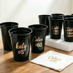 Vente en gros usine – Gobelets de stade en plastique réutilisables de 12 oz, sans BPA, personnalisés pour le 250e anniversaire des États-Unis, pour festivals, célébrations et anniversaires (noir) - Product Image 1
