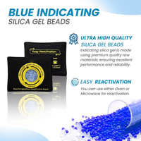 Lot de 3 sachets déshydratants réutilisables en gel de silice de 100g, déshumidificateur rechargeable avec indicateur de couleur circulaire pour appareils électroniques et voitures