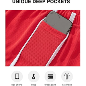 Shorts <span class=keywords><strong>de</strong></span> sport <span class=keywords><strong>vintage</strong></span> personnalisés pour hommes, style streetwear, pour la musculation, la course et le <span class=keywords><strong>tennis</strong></span>, avec empiècements en maille, 3 pouces - Product Image 3