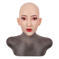 Masque de maquillage en silicone pour femmes, couvre-chef réaliste, couvre-chef pour travestis Cosplay Halloween avec maquillage