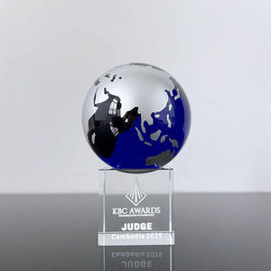 Globe de cristal pour la maison décoration Presse-papiers Crystal <span class=keywords><strong>World</strong></span> 3d Engraved Crystal Globe Award - Product Image 4
