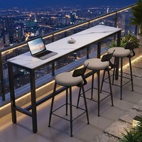 Table de bar extérieure en bois pour jardin, cour, salle à manger, restaurant, balcon, cuisine, haute résistance à l'eau, grande quantité