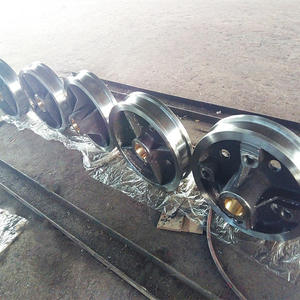 Bloque de rueda DRS 150mm 200mm 250mm Ruedas de carro de grúa Rueda de acero forjado con eje - Product Image 3