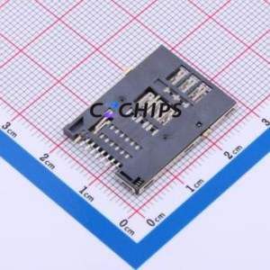 SIM-130-ARP8H18 SIM Card Connector SMD Connector Self-Return Type Mini SIM Card Card Holder With Card Detection - Product Image 2