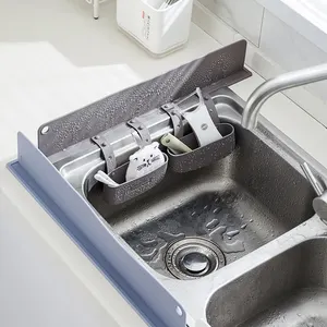 Protecteur d'éclaboussures d'eau en silicone créatif pour évier de cuisine tapis de barrière de comptoir déflecteur de lavage étanche