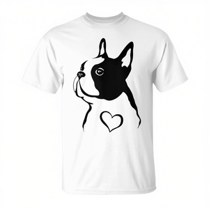 Camiseta sin mangas para perros Boston Terrier con diseño 'I Love My Dog with Heart' para amantes de las mascotas - Product Image 2