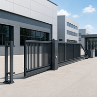 Portail Coulissant Intelligent Haut de Gamme en Aluminium avec Télécommande, Portail Cantilever Électrique Pliant pour Maison, Villa, École