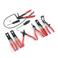 Jeu de pinces à colliers de serrage robustes 9 pièces - Kit d'outils professionnels pour liquide de refroidissement/radiateur automobile avec câble flexible de 24 pouces