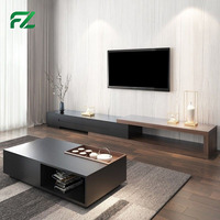 Meuble TV moderne minimaliste en panneau alvéolé d'aluminium, ignifuge, résistant à l'humidité, durable, multi-compartiments, pour salon et hôtel
