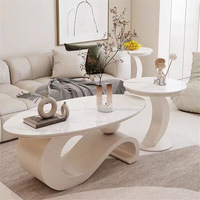 Table basse moderne en pierre frittée et métal, table d'appoint de luxe, combinaison décorative pour petit salon, mobilier de maison