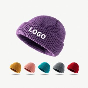 Gorro de Punto con Puño Corto y Parche Personalizado, Estilo Pescador, con Logotipo, para Hombre, Venta al Por Mayor, Marca Privada, 2025 - Product Image 1