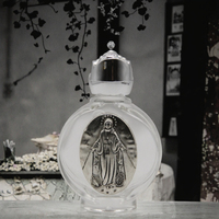 Bouteille d'eau bénite en verre personnalisée de 15ml motifs religieux avec Marie Mère de Dieu et Jésus couronne bouchon d'étanchéité