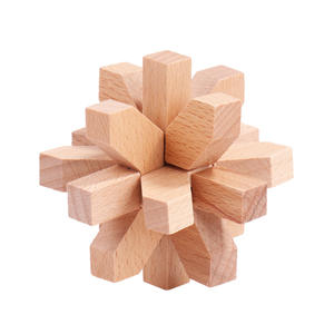 Casse-tête en bloc de bois promotionnel éducatif de poche 3D Puzzle jeu en bois Casse-tête perplexe imbriqué - Product Image 6