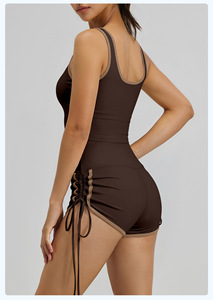 Camiseta de yoga para mujer con almohadillas push-up, transpirable, de alta elasticidad, elástica en cuatro direcciones, de secado rápido, sin espalda, ajuste ceñido - Product Image 6