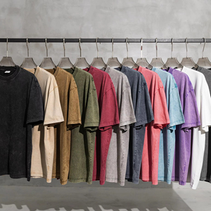 Custom Logo Vintage Acid Washed T Shirt <b>Men</b> Distressed Heavyweight Cotton Blank Oversized Tshirt 100% Cotton for <b>Men's</b> T-shirt - Product Image 1