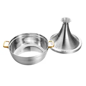 Utensilios de cocina de acero inoxidable antiadherentes al por mayor, tajines, tajines con asa