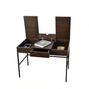 1-<b>Drawer</b> <b>Oak</b> Writing <b>Desk</b> <b>With</b> Usb Port For Home Office Use Modern Contemporary Design Freestanding <b>Desk</b> - Product Image 1