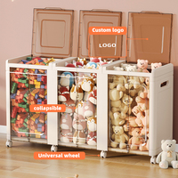 Caja de Almacenamiento para Muñecas WANUO, Caja de Almacenamiento Plegable para el Hogar, Caja de Almacenamiento Multiusos de Plástico con Ruedas para un Movimiento Flexible