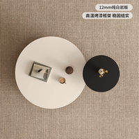 Table basse circulaire modulable, avec grand tiroir de rangement dissimulé, armoire crème, base solide, ensemble de tables à thé modernes pour la maison