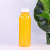 Bouteille ronde en plastique, 250ml, 350ml, 500ml, 8oz, 12oz, 16oz, pour komucha, brassage à froid, jus, avec bouchon en plastique