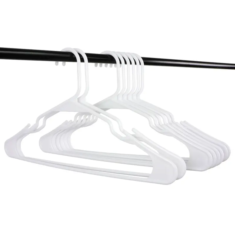 Lindon Cheap Heavy Duty Durable White Plastic Hangers Dry Clean Clothes Hanger