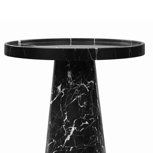 Household Concrete Textured Decorative Round <strong>Table</strong> Luxurious and Understated <strong>Black</strong> Marble High Legged <strong>Side</strong> <strong>Table</strong> - Product Image 6
