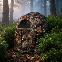 Tente de chasse pliable portable, camouflage extérieur, légère, avec vision unidirectionnelle, abri de chasse économique