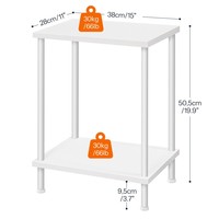Ensemble de 2 tables d'appoint blanches en gros, compatible avec le dropshipping, ensemble de 2 tables d'appoint blanches pour salon