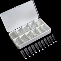 Pointes à ongles en gel Amande Forme moyenne 550Pcs Pointes à ongles en gel souple transparentes Couverture complète Faux