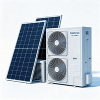Solution solaire pour maison, climatiseur solaire hybride 12000 BTU, système intégré pour usage domestique, économie d'énergie, couverture 15x25