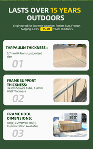 <span class=keywords><strong>Prix</strong></span> de gros Piscine à poissons en toile à cadre de tuyau galvanisé robuste <span class=keywords><strong>pour</strong></span> réservoir d'eau de pisciculture en plein air - Product Image 4