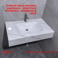 Accessoires de salle de bain sur mesure pour l'usine. Vente Flash : Lavabo de salle de bain en pierre frittée, articles sanitaires sur mesure pour usine.