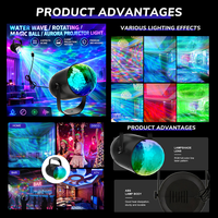 Mini lampe à LED 5W télécommandée à effet vague océanique, lumières de fête, barre RGB auto-propulsée, boule disco rotative