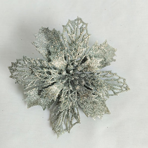 Fabricant de décorations d'arbre de Noël bien faites Fleurs de Noël artificielles dorées - Product Image 6