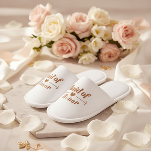 Chaussons de mariage personnalisés pour la mariée et le marié, chaussons rouges personnalisés pour lui et elle pour la <span class=keywords><strong>nuit</strong></span> de noces et les invités VIP de l'hôtel - Product Image 1